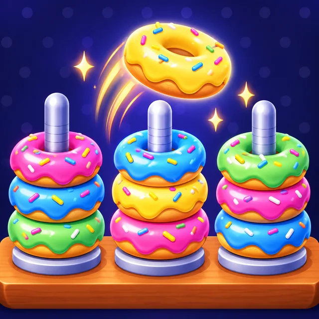 Donut Sort: Color Stacking Puzzle